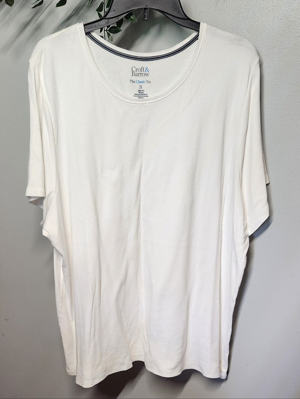 Croft & Barrow  Short-Sleeve Crew Tee in White Womens 2X